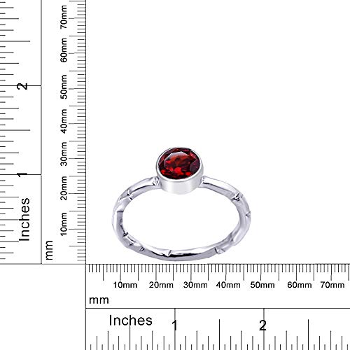 Orchid Jewelry 0.9 Ctw Anillos De Plata Esterlina 925 Para Mujer| Rojo Granate Redonda Anillo | El Mejor Y Dulce Compromiso, Vacaciones,Regal Para Ella Mes De Nacimiento-Enero_ Talla De Anillo 14