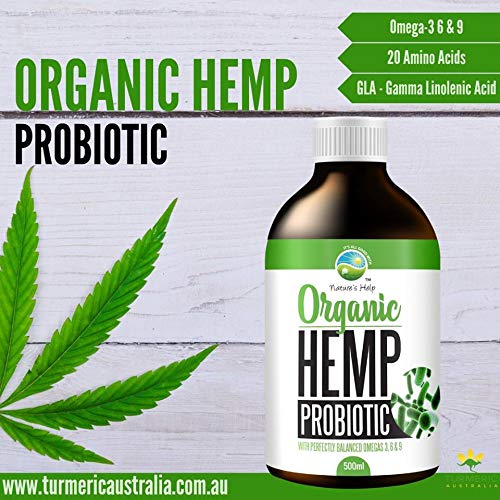 Organic Hemp Probiotic and Multiply Plus Probiotic Formula with Perfectly Balanced Omega 3,6 and 9.Made in Australia 500 ml Liquid