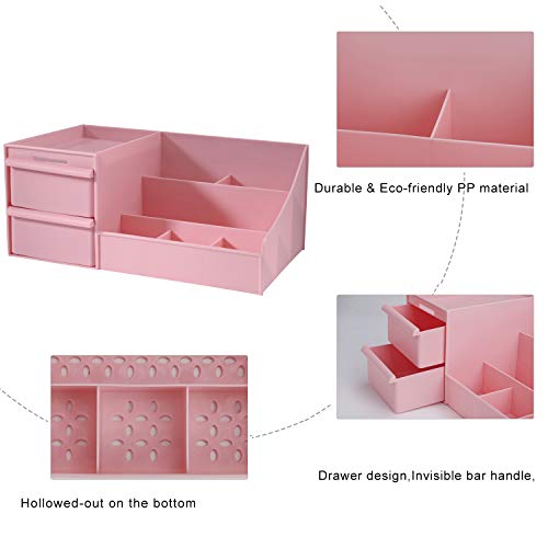 Organizador de Maquillaje con Gavetas, Escritorio Cajón De Tipo Caja de Almacenamiento de Cosméticos para Joyería Accesorios, Vitrina sobre Encimera para Baño Tocadores