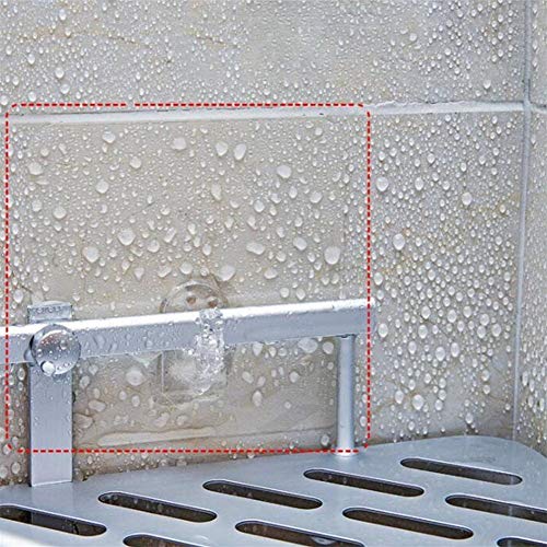 Organizador estantería esquinero adhesivo de 1, 2, 3 pisos de ducha con cesta de aluminio, organizador con ganchos, accesorios de baño triangulares, 3-Tier