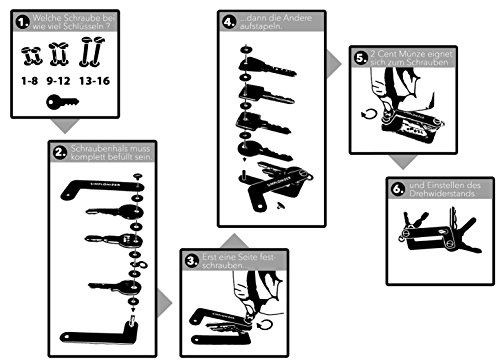 Organizador Inteligente De Llaves Original de SIMPLODUCTS – Carcasa de Llavero Compacta – Capacidad para 16 Llaves para Casa, Coche, Moto – Regalo Ideal Para Hombre / Mujer - Negro