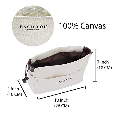 Organizador para Bolsos de Mujer - Mochila organizadora y Bolsos para Accesorios - Ideal para Viajes - Bolso Organizador Adecuado para Hombres y Mujeres - Grande y pequeño – Tela (Beige)