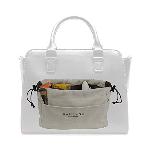 Organizador para Bolsos de Mujer - Mochila organizadora y Bolsos para Accesorios - Ideal para Viajes - Bolso Organizador Adecuado para Hombres y Mujeres - Grande y pequeño – Tela (Beige)