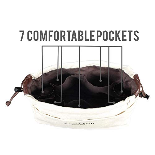 Organizador para Bolsos de Mujer - Mochila organizadora y Bolsos para Accesorios - Ideal para Viajes - Bolso Organizador Adecuado para Hombres y Mujeres - Grande y pequeño – Tela (Beige)