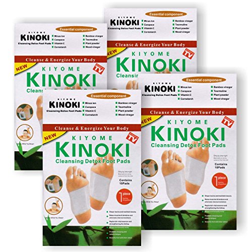Original Kinoki Detox pie de almohadillas - Vital yeso para los pies de fútbol con diseño de 5er=Pack de ahorro 50 almohadillas - As seen on TV!