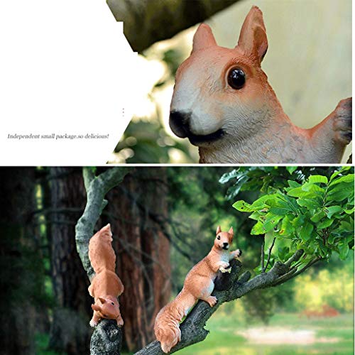 Ornamento de Escritorio Jardín exterior Kinder Escultura Decoración patio del jardín Decoración Creativa Simulación animal de la resina pequeña ardilla Decoración Tres pequeñas ardillas artesanías dec