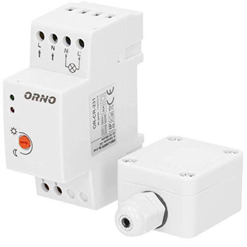 ORNO OR-CR-231 Interruptor Crepuscular 10W - 3000W IP65 Resistente al agua (Montaje DIN)