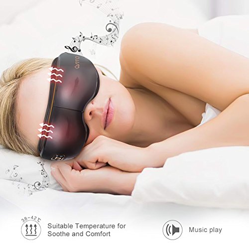 Osito - Masajeador de ojos eléctrico con compresión de calor, presión atmosférica, música natural, ojeras para fatiga ocular, ojos secos y mucho más