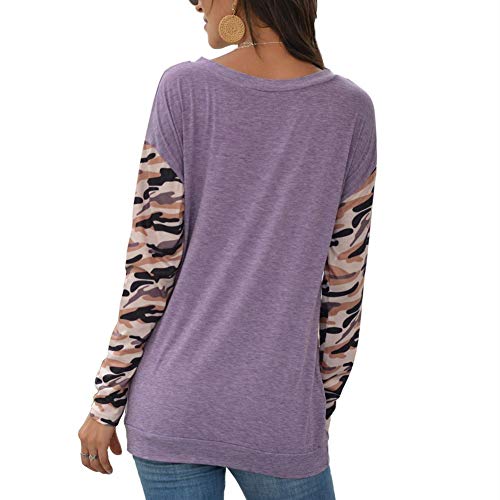 OtoñO Cuello Redondo Manga Larga Camiseta Delgada Color AlgodóN Camiseta De Mujer De Longitud Media