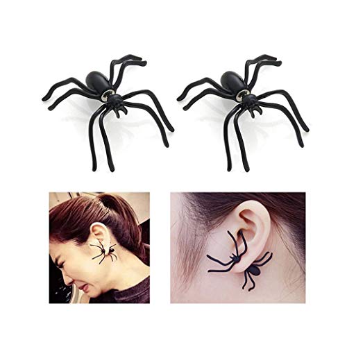Ototon - Pendientes de Halloween con araña para disfraz de mujer o niña, regalo de joyas chic para maquillaje unisex