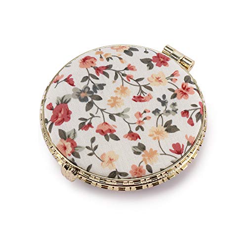 OurLeeme 10 unid Mini Espejo Retro Maquillaje Maquillaje Espejo de Flor de Bolsillo Compacto Portátil de Doble Cara Plegable Espejo Cosmético Regalos Femeninos color al azar (10 PCS)