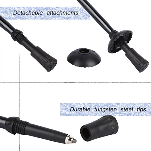 Outad Bastones de Senderismo Trekking Esquí Ligeros y Plegables 35Cm de Longitud (2 Unidades)