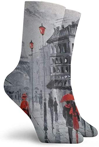 ouyjian Socks Breathable Paris Crew Sock Exotic Modern Women & Men Printed Sport Athletic Socks 11.8in