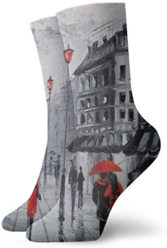 ouyjian Socks Breathable Paris Crew Sock Exotic Modern Women & Men Printed Sport Athletic Socks 11.8in