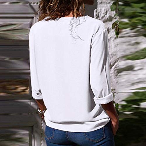 Overdose Blusa para Mujer OtoñO Primavera Nueva Mejor Venta De Moda Casual De Manga Larga Color Block Stripe Button Camisetas Tops (3XL, Estilo10)