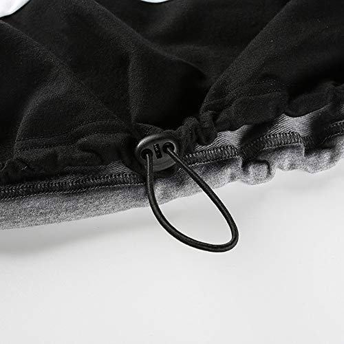 Overdose Sudadera con Capucha De Manga Larga para Mujer Blusa con Cremallera Crop Stand Cool Tops Patchworkl con Cremallera Camiseta Top Sudadera