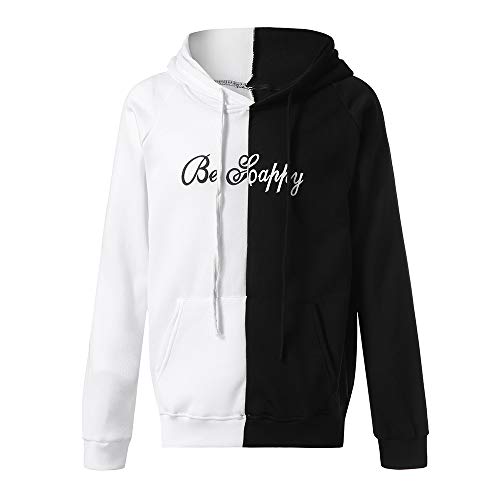 Overdose Sudadera Hombres Patchwork Slim Fit Hoodie OtoñO Moda Outwear Nueva Blusa Adolescente Top 2018 Sudadera (Small, N-Negro)