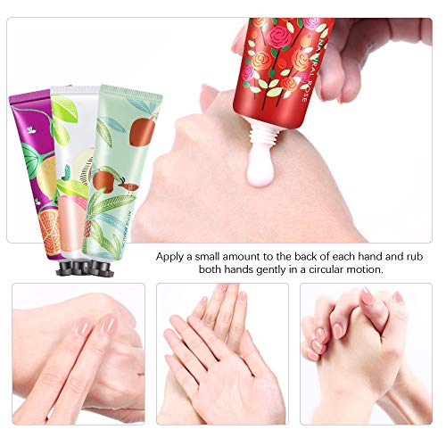 Ownest 10 Pack de extracto de frutas, fragancia, crema para manos, crema hidratante para el cuidado de las manos, juego de regalo de viaje con manteca de karité para hombres y mujeres, 30 ml