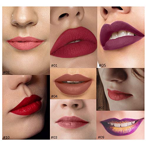 Ownest Matte Lipstick Set, 12PCS Nude Moisturizer Smooth Lipstick, Impermeable líquido Lápiz labial de larga duración Mate Maquillaje Velvet Lip Gloss Cosmético