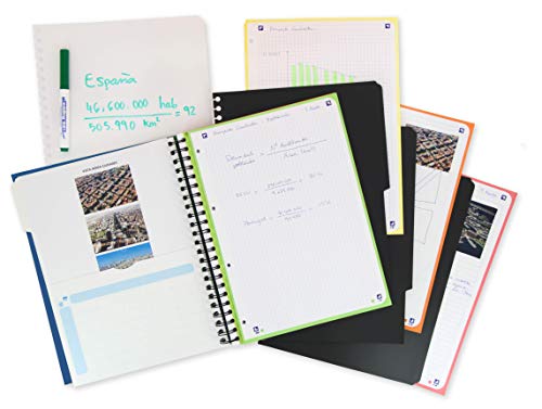 Oxford WriteErase - Cuaderno Microperforado con Pizarra Blanca Extraíble, Tapa Extradura, A4+, 120 Hojas Multirayado