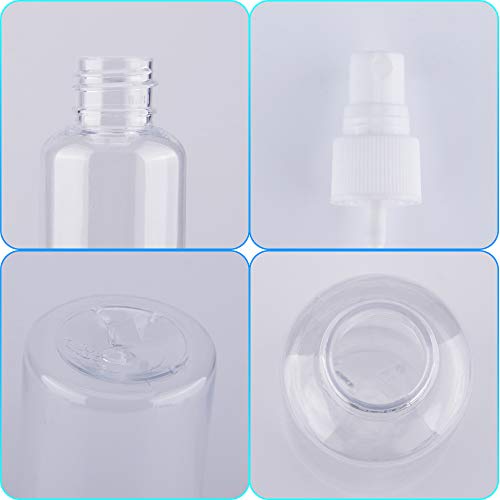 Oziral Bote Spray Pulverizador, Botes Viaje Pulverizador Transparente Set Plástico Botella Vacía de Spray para Perfumes, Cosméticos, agua y otros líquidos - 10 Piezas (100ml)