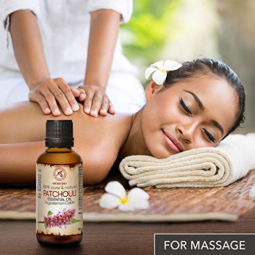Pachuli Esencial Aceite 50ml - Pogostemon Cablin - Indonesia - 100% Puro & Natural - Belleza - Aromaterapia - Spa - Difusor - Lámpara de Aroma - Fragancia de Habitación - Masaje