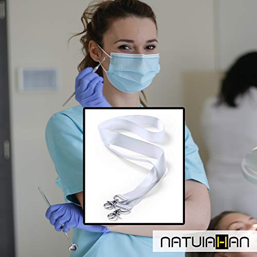 Pack Complementos Mascarilla Natuiahan. Incluye Porta Mascarillas de Muñequera, Funda para Guardar Mascarillas de PVC, 4 Ajustadores Protector de Orejas y Sujeta Mascarillas (Lanyard)