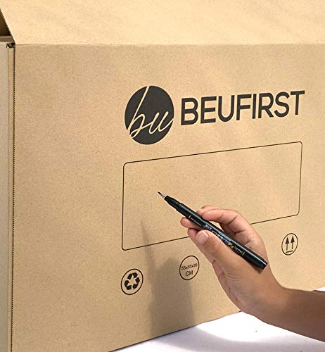 Pack de 20 Cajas de Cartón con Asas. Tallas M y XL para Mudanzas, Almacenaje y Transporte. Muy Resistentes. Alto Gramaje en canal simple Reforzado y cartón ecológico. (440x300x300 mm) Reutilizables