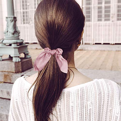 Pack de 9 coleteros elegantes y suaves de chifón con diseño de orejas de conejo, 9 colores