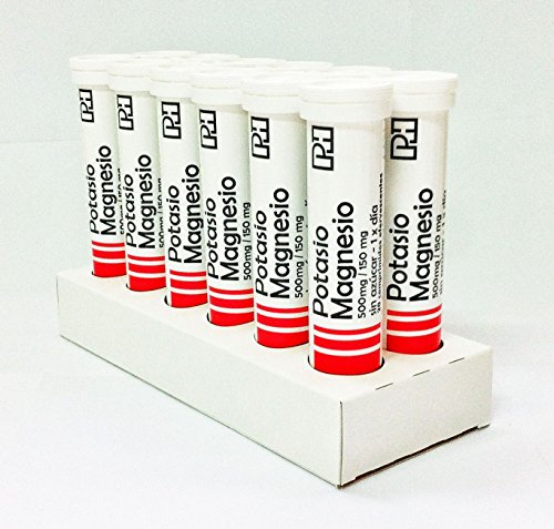 Pack POTASIO MAGNESIO PH 500 mg/150 mg. 12 Tubos de 20 comprimidos efervescentes. OFERTA 10+2 Gratis