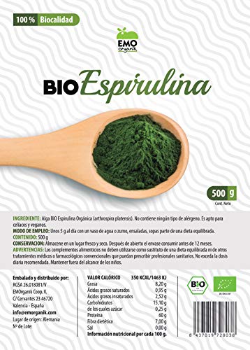 Pack Pura Vitalidad - EMO Body 250 gramos - EMO Bio Espirulina 500 gramos - Aumenta tu Energía - Fortalece tu Sistema Inmune - Rico en Ácidos Grasos Esenciales - Apto para Veganos