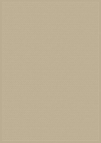 Paco Home Alfombra Interior Y Exterior Tejido Liso Terrazas Aspecto Natural Beige, tamaño:120x160 cm