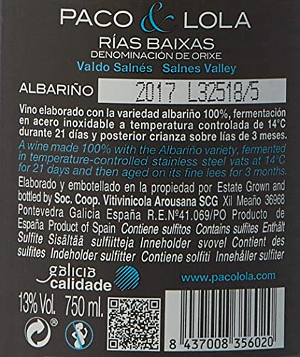 Paco & Lola, Vino Blanco, 75 cl - 750 ml
