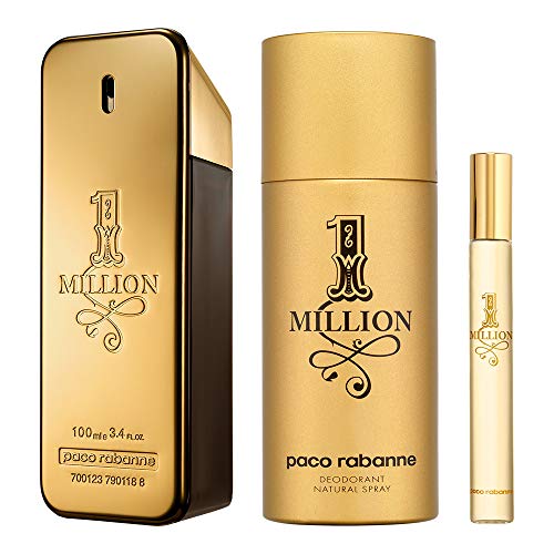 PACO RABANNE 1 Million Eau DE Toilette 100ML + Desodorante 150ML VAPORIZADOR + Miniatura 10ML Unisex Adulto, Negro, Estándar