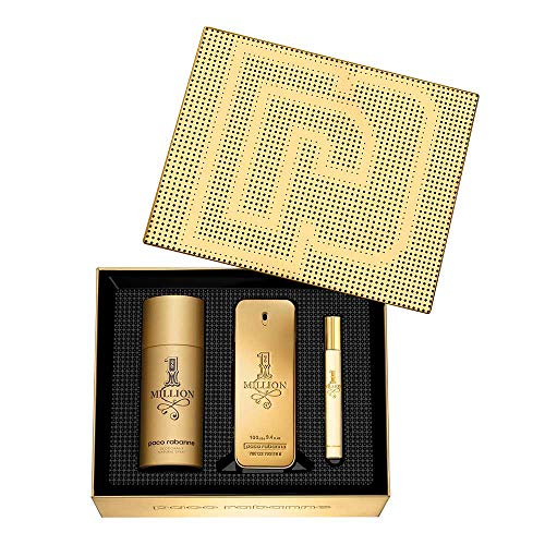 PACO RABANNE 1 Million Eau DE Toilette 100ML + Desodorante 150ML VAPORIZADOR + Miniatura 10ML Unisex Adulto, Negro, Estándar