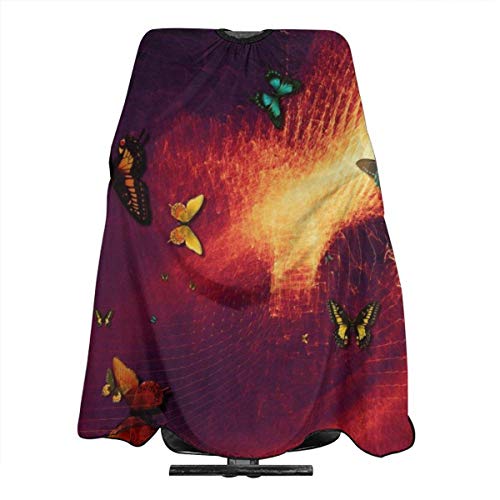 Pag Crane Delantal de Corte de Pelo Profesional de Photoshop con diseño de abstracción de Mariposas con Cierre a presión Ajustable para peluqueros y barberos Personalizado