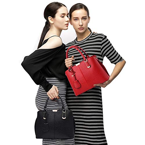 Pahajim Bolsos Mujer Bandolera Tote Bolso PU PIEL Bolso Señora Tote Bolsa de Mensajero de Las (Blanco)