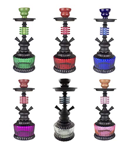 Paide 2023-2 Cachimba 2 Salidas Premium - Hookah 2 Tubos de iniciacion - Kit para Empezar Shisha Profesional (Rojo)