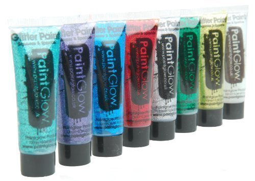 Paint Glow Glitter Face & Body Paint Set of 8 (10ml x 8) by paintglow