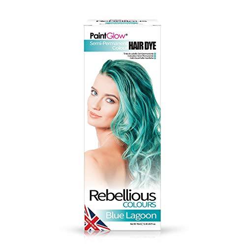 Paintglow - Rebellious Colours - Tinte de Pelo Semi-Permanente, Color Azul Lago, 70 ml - 1 unidad