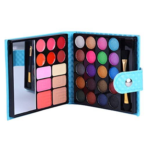 Paleta de Sombras de Ojos 32 Colores de Estuche de Maquillaje Cosmético - Incluye Rubor y Polvos Compactos y Brillo Labios #1