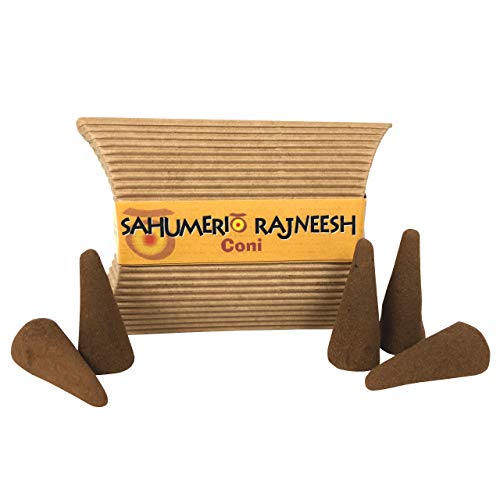 Palo Santo Conos Sahumerios Rajneesh - Compuestos de palo santo, sándalo, copal y flores de rosa - Conos perfumados calidad chamanica - Ideales para yoga y meditación - Paquete de 5 conos