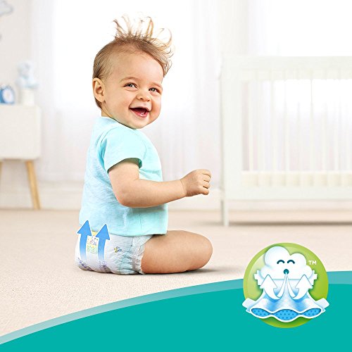 Pampers Baby-Dry tamaño 4+, 41 pañales, 10-15 kg, paquete esencial, canales de aire para una sequedad transpirable durante la noche