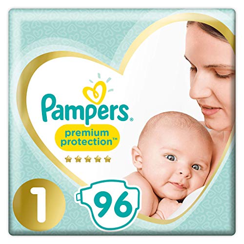 Pampers Premium Protection 81689089 pañal desechable Niño/niña 1 96 pieza(s) - Pañales desechables (Niño/niña, Tape diaper, 2 kg, 5 kg, Multicolor, Velcro)
