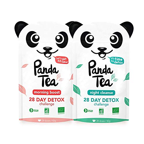 Panda té de desintoxicación de té - la agricultura ecológica - desafío 28 días (56 bolsas de té)
