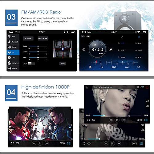 Panlelo PAT1 Android 9.0 Single DIN estéreo de Coche GPS navegación Quad Core 1G RAM/16G ROM 7 Pulgadas Pantalla táctil Unidad de Cabeza Unidad Am/FM/RDS Radio Plegable Monitor Audio BT WiFi