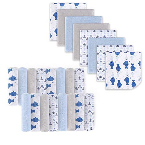 Paños para bebés, Paño de baño extra suave y ultra absorbente, Grandes regalos para recién nacidos y bebés, Paquete de 24, Ballena