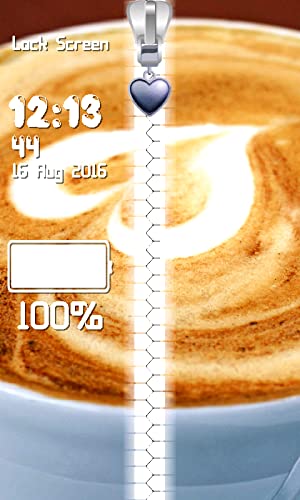 Pantalla de café de la cremallera de bloqueo