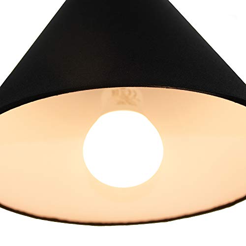 Pantalla Tradicional 8 tipo Coolie de Algodón negro adecuado para lámpara de mesa o colgante por Happy Homewares