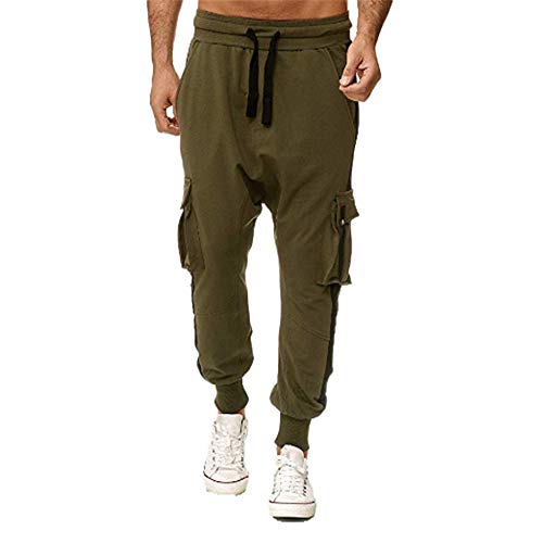 Pantalones Casuales Multibolsillos para Hombres De Otoño E Invierno, con Cordones, Costuras, Pantalones Deportivos con Vigas, Pantalones De Entrenamiento Físico para Correr